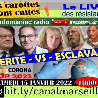 Emission "les carottes sont cuites" du 15 01 2022 corona cup 2022